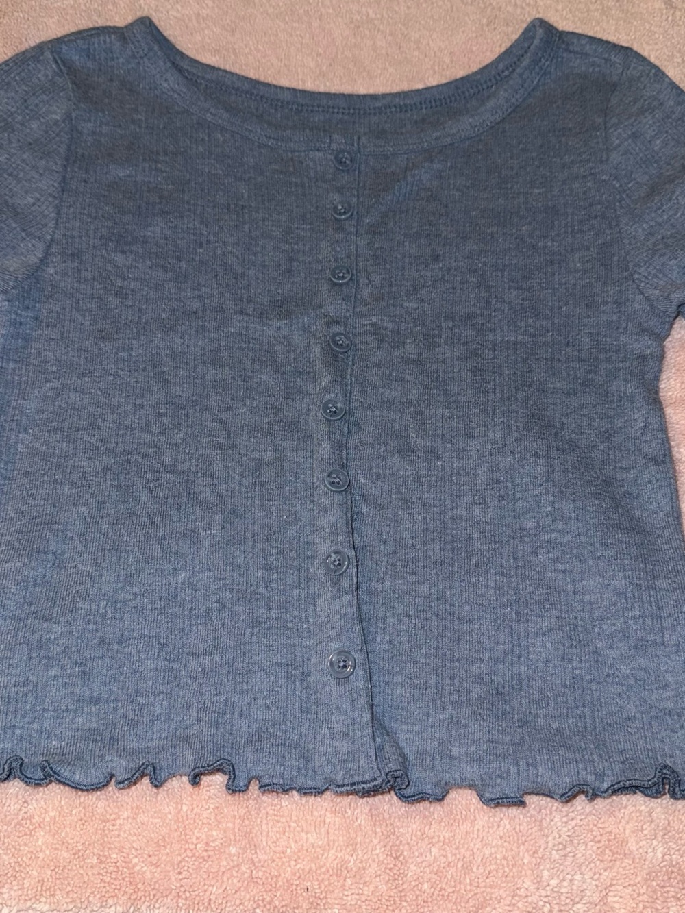 Wonder Nation Girls Size S 6 6X Small Blue Short Sleeve Shirt